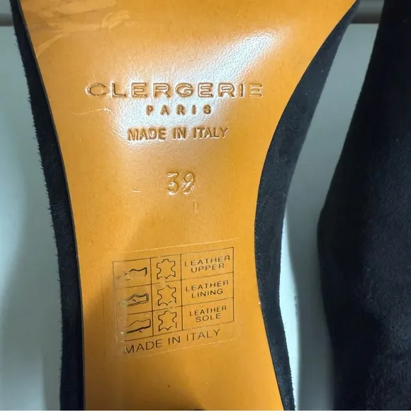 Robert Clergerie Black Mules Mirror Heel size 39