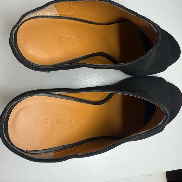 Robert Clergerie Black Mules Mirror Heel size 39