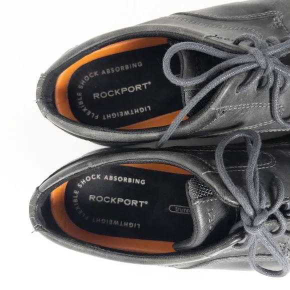 Rockport Men's Garett Plain Toe Shoes Dark Gray