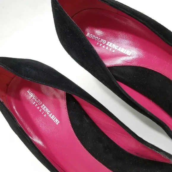 Rodolfo Zengarini Suede RZ Italy Pointed Toe Pumps