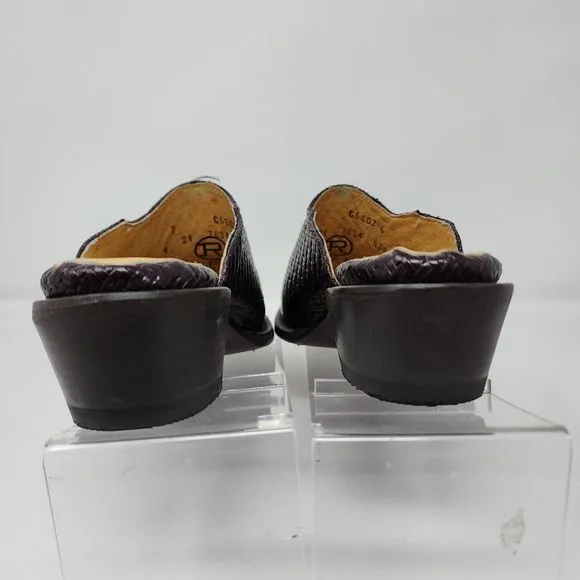 Roper Mules Womens 7 Brown Mary Leather Western Cowgirl Clogs Slip On Snip Toe
