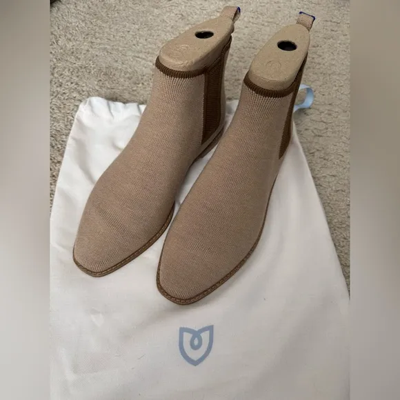 Rothy's Chestnut Merino Ankle Boots Size 8 EUC