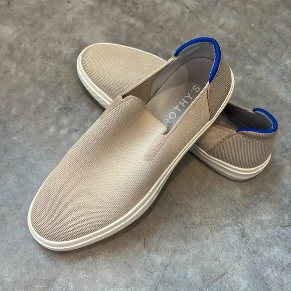 Rothy’s The City Slip On Sneaker – Wheat (Tan/Beige), W 10.5/M 9, EUC
