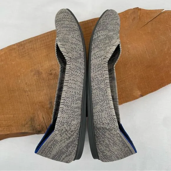 Rothy’s The Flat Taupe Heather Grey Heathered Neutral Round Toe Slip On Shoes 7