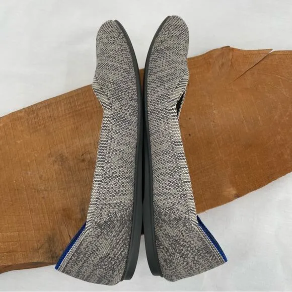 Rothy’s The Flat Taupe Heather Grey Heathered Neutral Round Toe Slip On Shoes 7