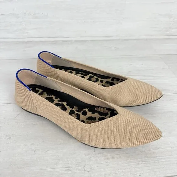 Rothy’s The Point II Flats Womens 9 Slip On Shoes Ecru Beige Neutral Pointed Toe