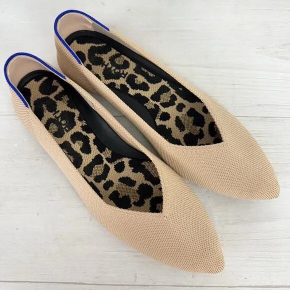 Rothy’s The Point II Flats Womens 9 Slip On Shoes Ecru Beige Neutral Pointed Toe