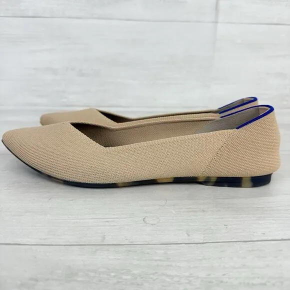 Rothy’s The Point II Flats Womens 9 Slip On Shoes Ecru Beige Neutral Pointed Toe