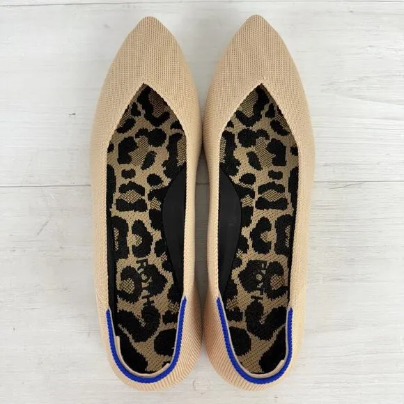 Rothy’s The Point II Flats Womens 9 Slip On Shoes Ecru Beige Neutral Pointed Toe