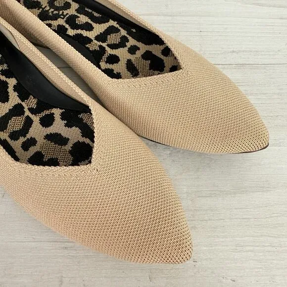 Rothy’s The Point II Flats Womens 9 Slip On Shoes Ecru Beige Neutral Pointed Toe