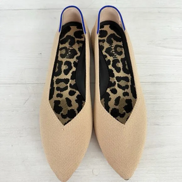 Rothy’s The Point II Flats Womens 9 Slip On Shoes Ecru Beige Neutral Pointed Toe