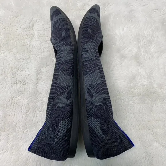 Rothy’s Women's Gray Black Retired The Point In Dark Camo Flats Shoes Size 7