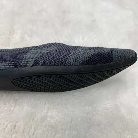 Rothy’s Women's Gray Black Retired The Point In Dark Camo Flats Shoes Size 7