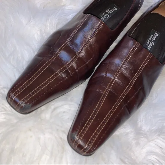 s l e e k :: Paul Green Square Toe Leather Pumps Heels