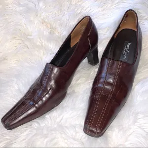 s l e e k :: Paul Green Square Toe Leather Pumps Heels