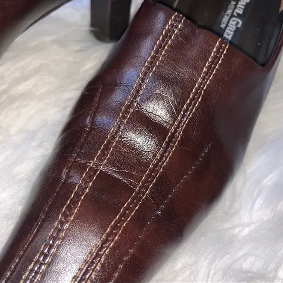 s l e e k :: Paul Green Square Toe Leather Pumps Heels