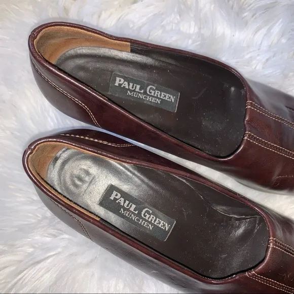 s l e e k :: Paul Green Square Toe Leather Pumps Heels