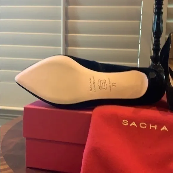 Sacha London black velvet heels