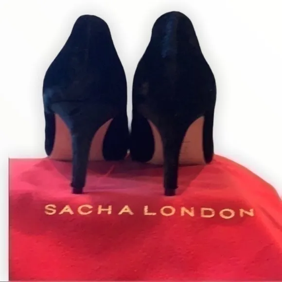 Sacha London black velvet heels