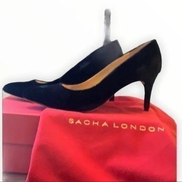 Sacha London black velvet heels