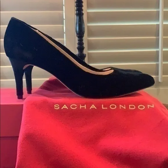 Sacha London black velvet heels