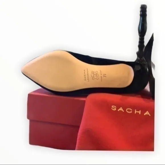 Sacha London black velvet heels