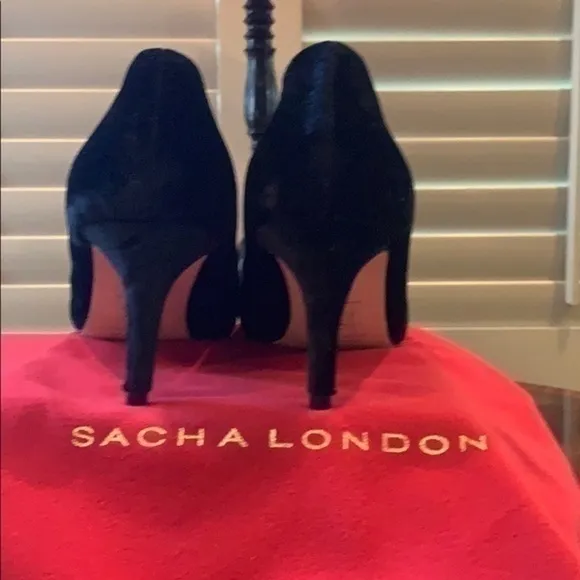 Sacha London black velvet heels