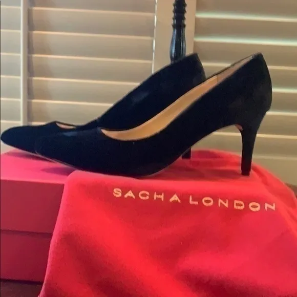 Sacha London black velvet heels