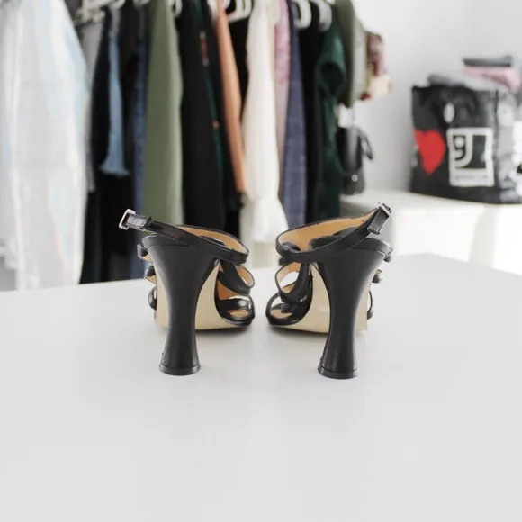 Sacha London Leather Strappy Caged Heels