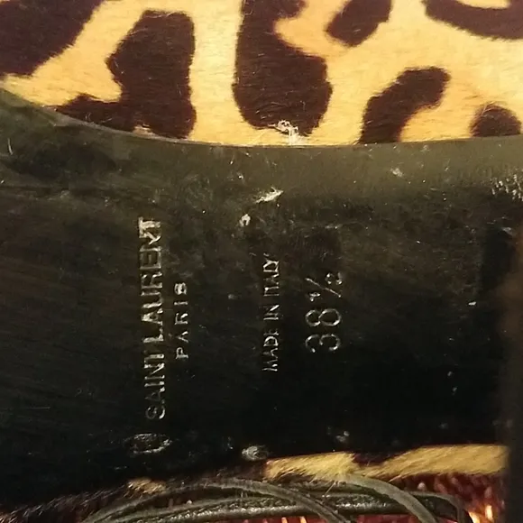Saint Laurent Babies 90mm strappy sandal heels w pony hair size 38.5