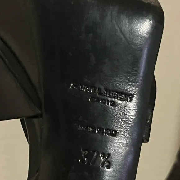 Saint Laurent Black Heels with Strappy Design and Platform Sole