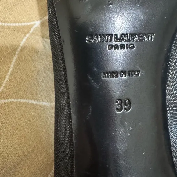 Saint Laurent Black Leather Heels Pointed Toe