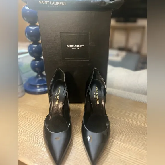 Saint Laurent Black Patent Leather Heels-authentic -box and dust bag included