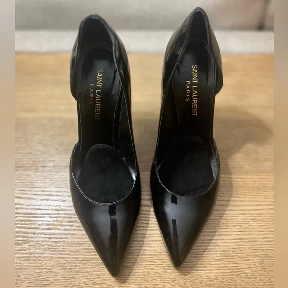 Saint Laurent Black Patent Leather Heels-authentic -box and dust bag included