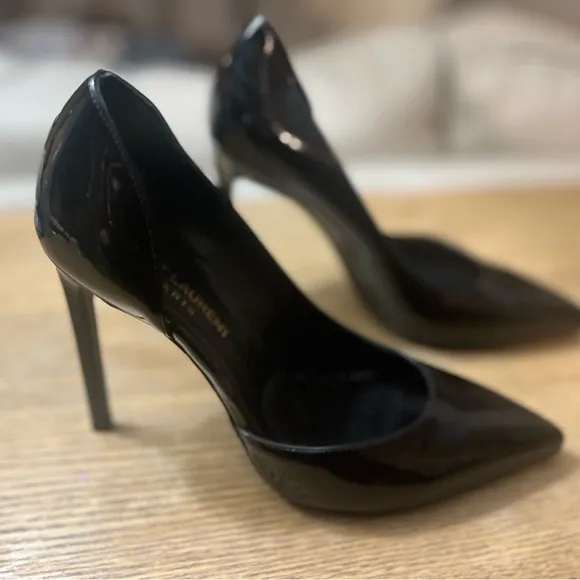 Saint Laurent Black Patent Leather Heels-authentic -box and dust bag included