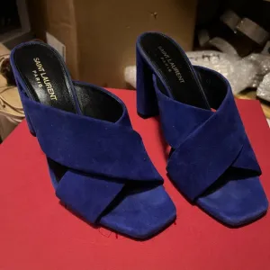 Saint Laurent loulou blue mules