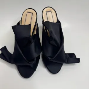 ❕SALE❕ No. 21 Black Satin Raso Knot Open Toe Mules