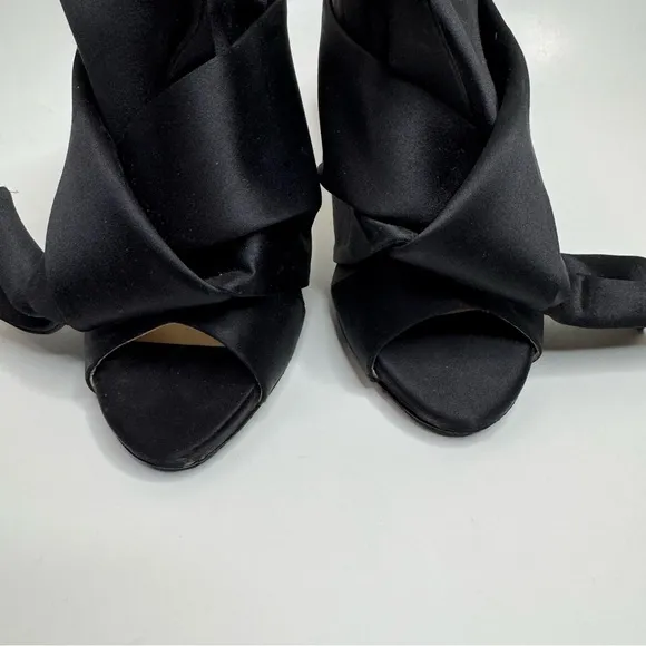 ❕SALE❕ No. 21 Black Satin Raso Knot Open Toe Mules