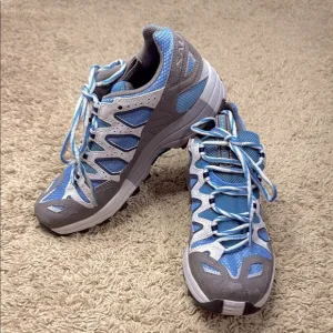 Salomon Men Blue and Gray Trail Running Shoes Size 8.5