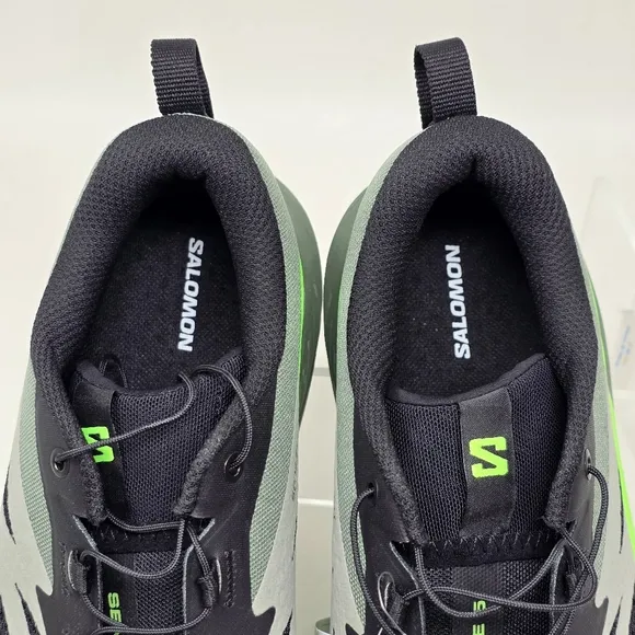 SALOMON Sense Ride 5 Black Green Grey Trail Running Shoes Men’s Size 11 New