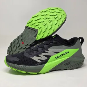 SALOMON Sense Ride 5 Black Green Grey Trail Running Shoes Men’s Size 11 New