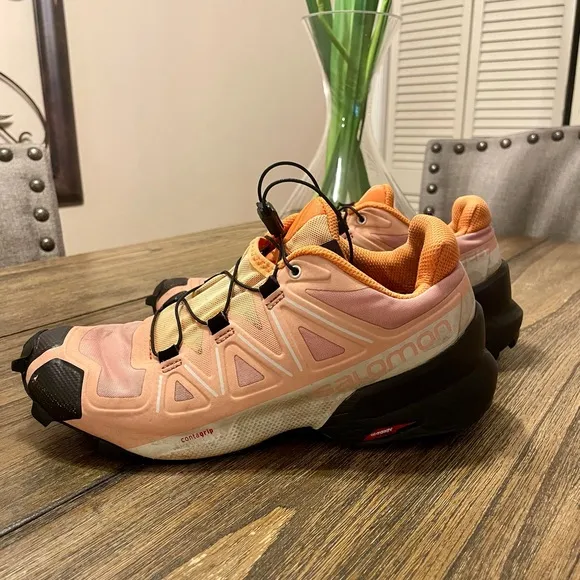 Salomon Speedcross Women's Trail Running Shoes L416099 Size 6.5 Outdoors Peach