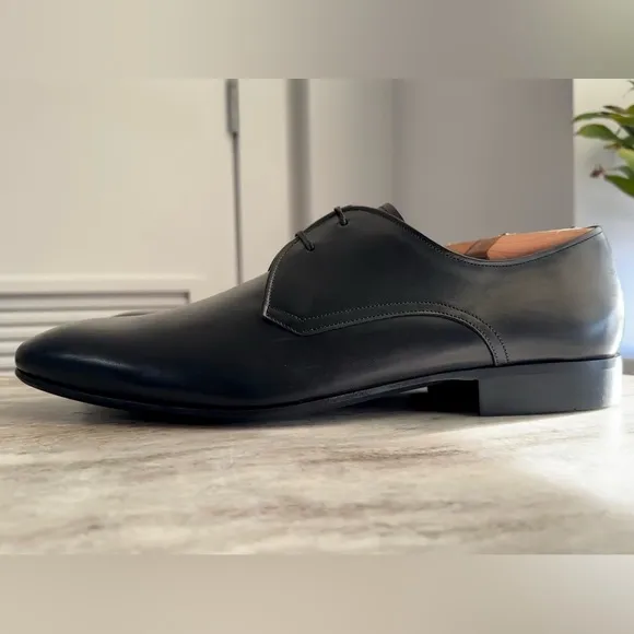 Salvatore Ferragamo 2 Eyelet Gibson Black Calfskin Dress Shoe Oxfords Lace Up 11