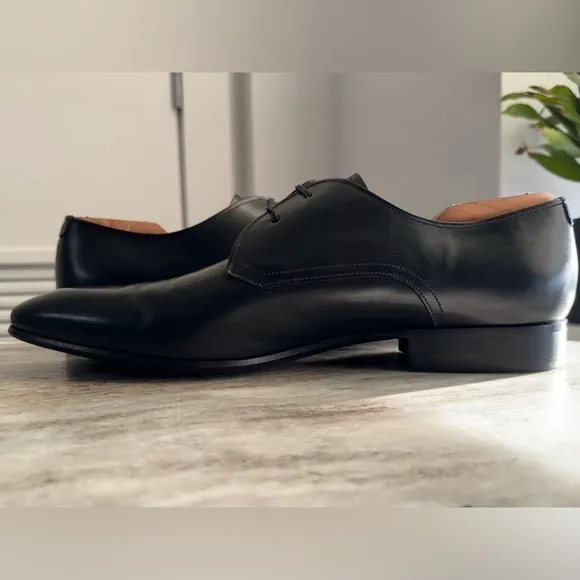 Salvatore Ferragamo 2 Eyelet Gibson Black Calfskin Dress Shoe Oxfords Lace Up 11
