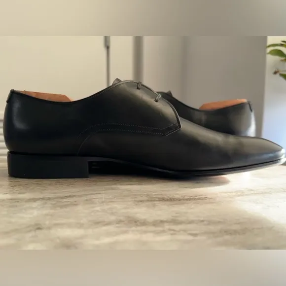 Salvatore Ferragamo 2 Eyelet Gibson Black Calfskin Dress Shoe Oxfords Lace Up 11