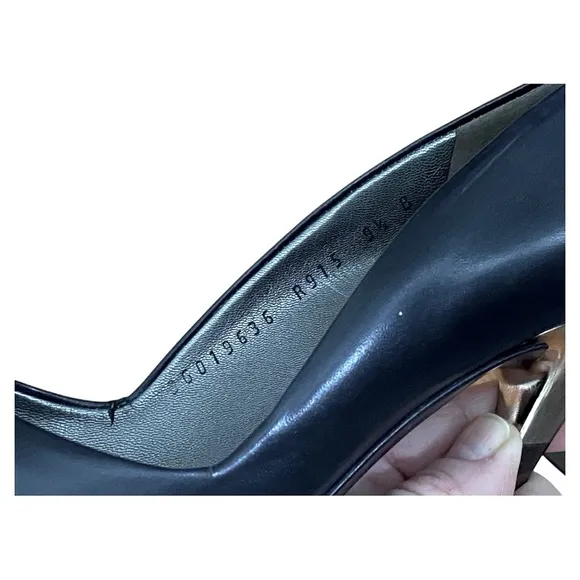 Salvatore Ferragamo Black Heels Elegant Pointed Toe, Women’s Size 9.5