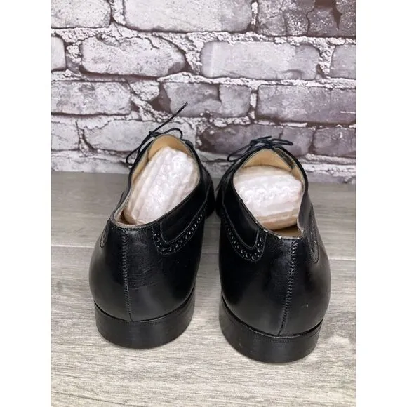 Salvatore Ferragamo Firenze Black Wingtip Oxfords Dress Shoes Men Sz 11D US/44EU