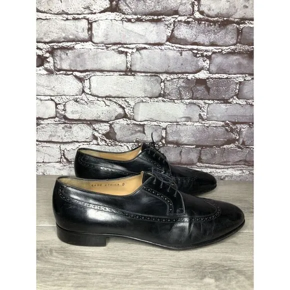 Salvatore Ferragamo Firenze Black Wingtip Oxfords Dress Shoes Men Sz 11D US/44EU
