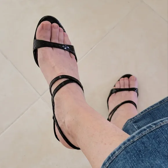 Salvatore Ferragamo Snake Strappy Heels