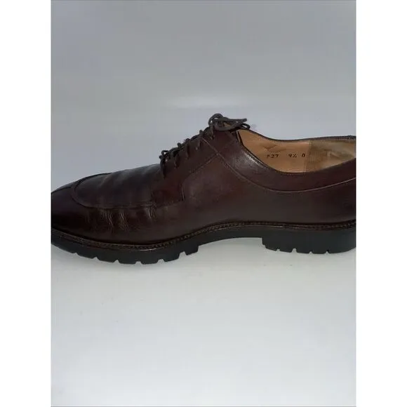 Salvatore Ferragamo Split Toe Brown Leather Men 9..5 D Lace‎ Up Dress Shoes